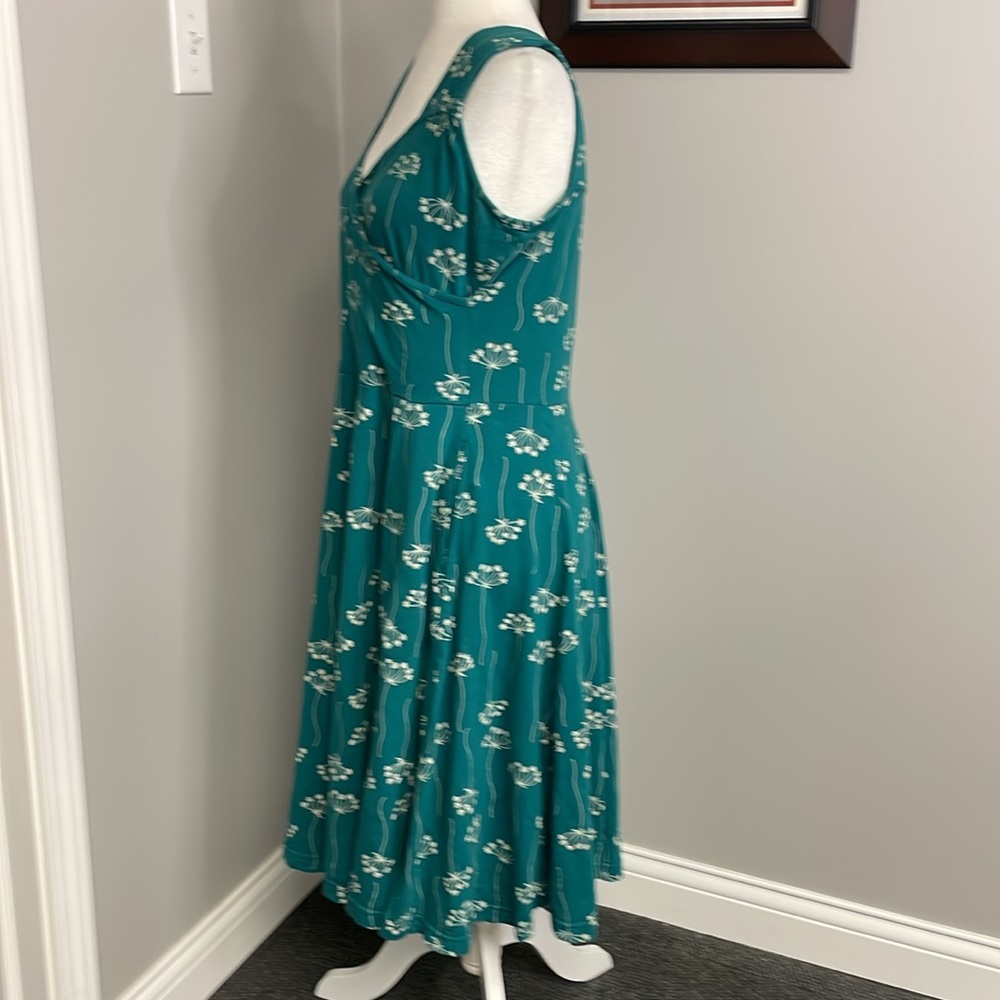 Effie's Heart Sleeveless Knee Length Dandelion Green Dress Size XL Knit Stretch - Picture 3 of 7